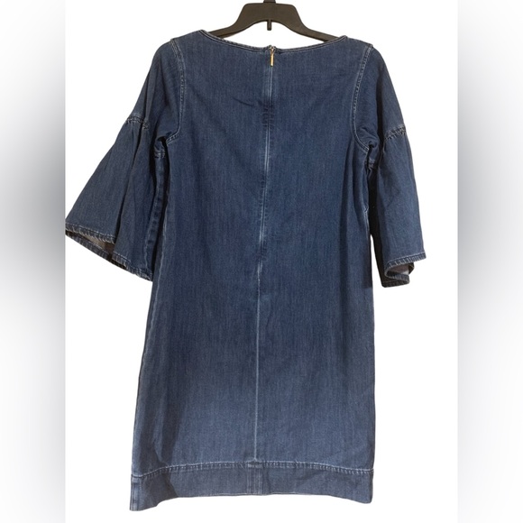 Lauren Ralph Lauren bell sleeve boat neck denim dress women’s size 8 - Picture 2 of 6